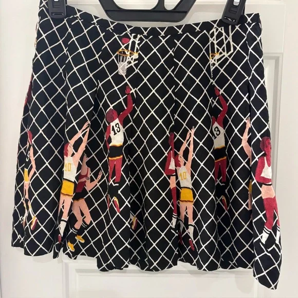 Urban Outfitters Cecile Pleated Basketball Sports Boho Peasant Street Mini Skirt - Picture 3 of 8